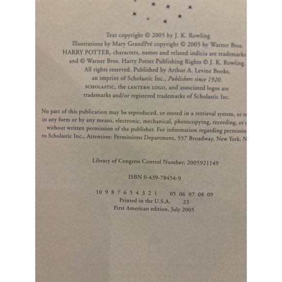 Harry Potter & The Half-Blood Prince Hardcover Book By J.K. Rowling - Picture 11 of 14